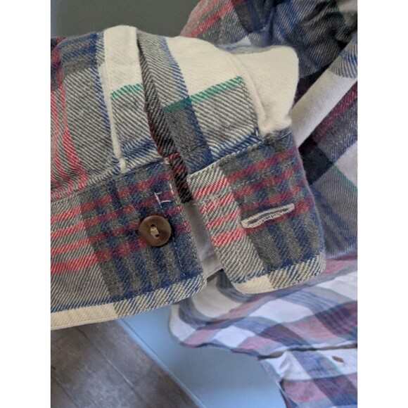90s Colours by Alexander Julian Plaid Flannel Shirt: Vintage Flannel Size Mens L - Picture 5 of 8